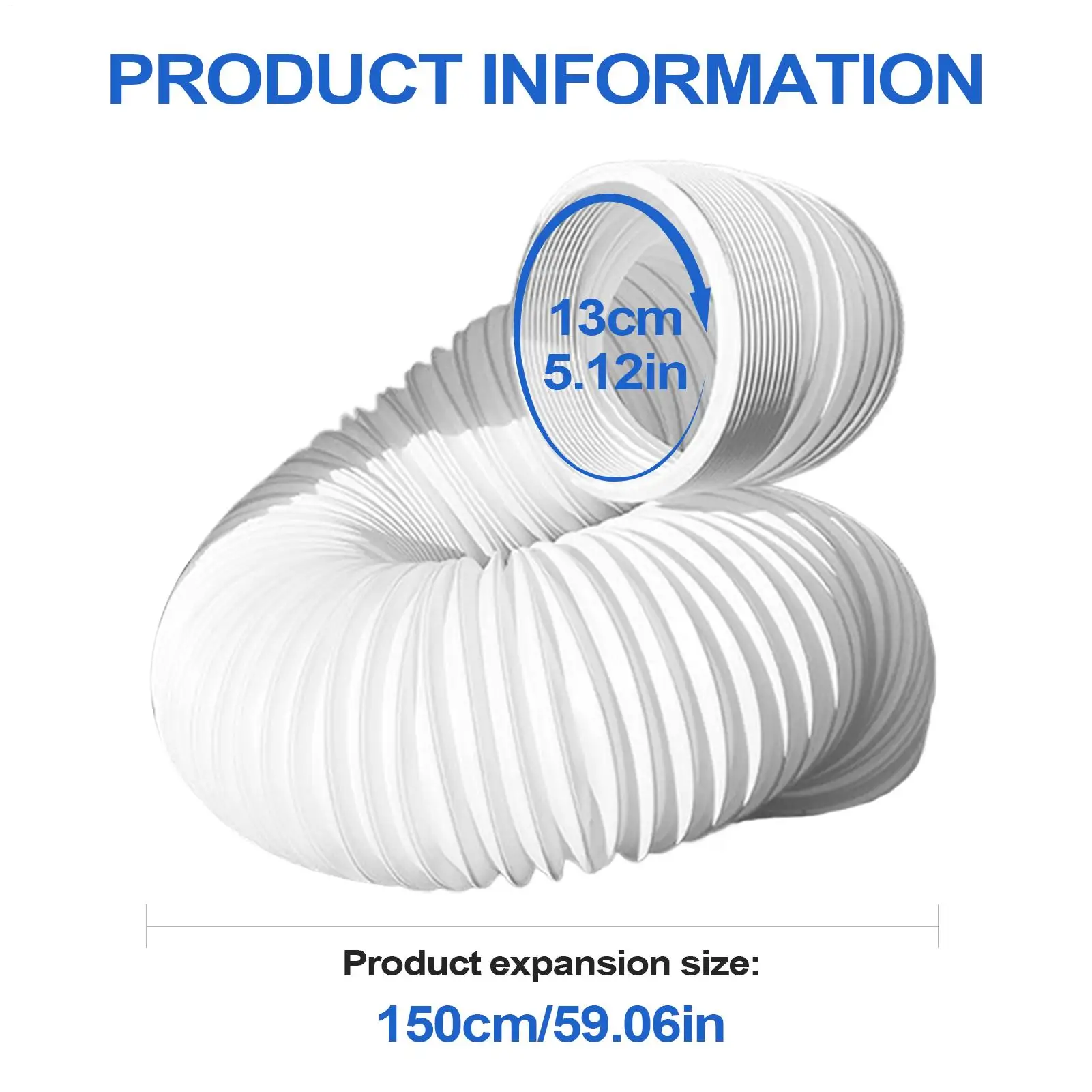 Air Conditioner Hose Portable Exhaust Vent Adjustable Length High Strength Tube Part for Tent RV Window Outdoor Room Indoor