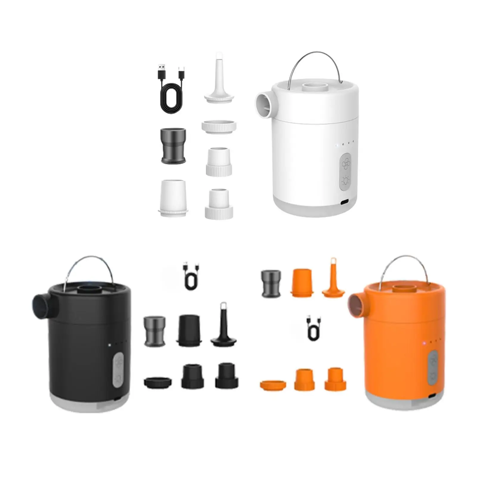 

Electric Air Pump Inflate and Deflate Air Pump with Tent Light Mini Pump for