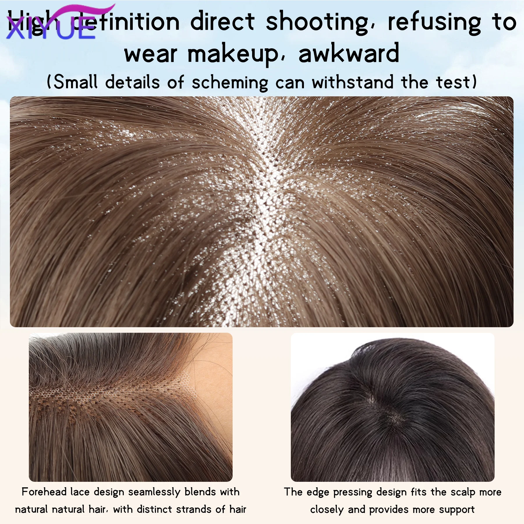 Strap Lace Human Hair Topper For Women Invisible Forehead Hairpiece Free Parting Topper For Thinning Hair Cover Grey Hair