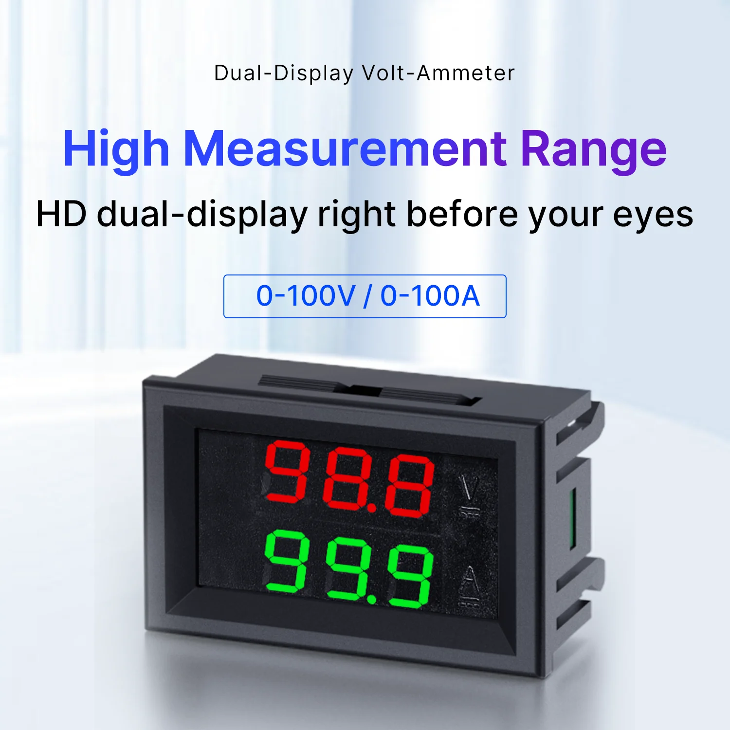 Strumento Misurazione Voltmetro Amperometro Digitale 0.28" 100V DC 50A - Display Blu E Rosso Con Shunt Esterno Amperometro Digitale Da Pannello - Foto 8