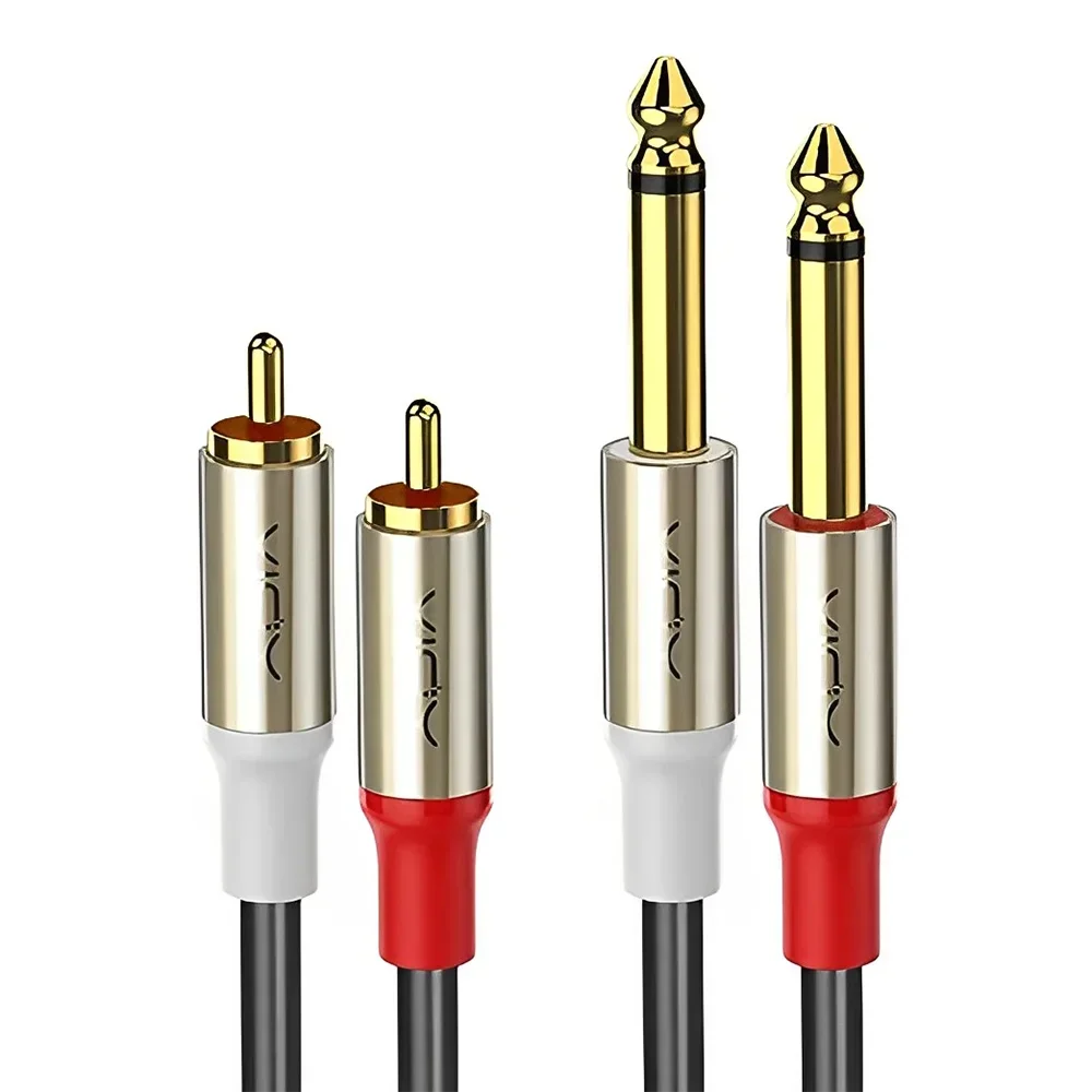Cavo RCA A 6,35 Mm Kxable: Collegamento Audio Stereo Hi-fi, Doppio TS 1/4” A 2 RCA, OFC, Per Amplificatore E Mixer, 2 Metri - 2