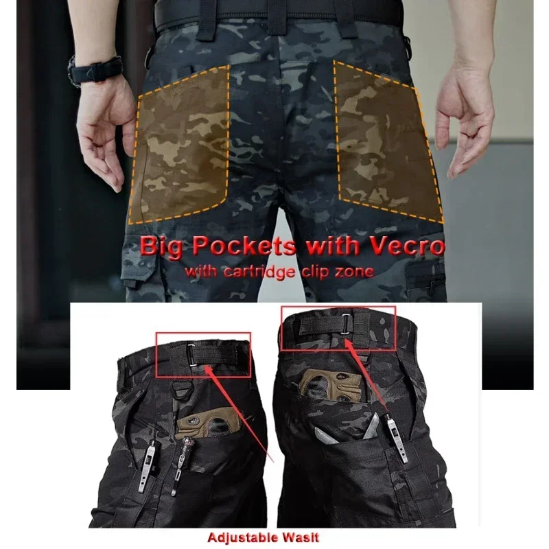 Tactical Pants Big Multi-pocket Men New Work Cargo Pants Spring Autumn Waterproof Ripstop Hiking Trousers Loose Brand Joggers hiking pants