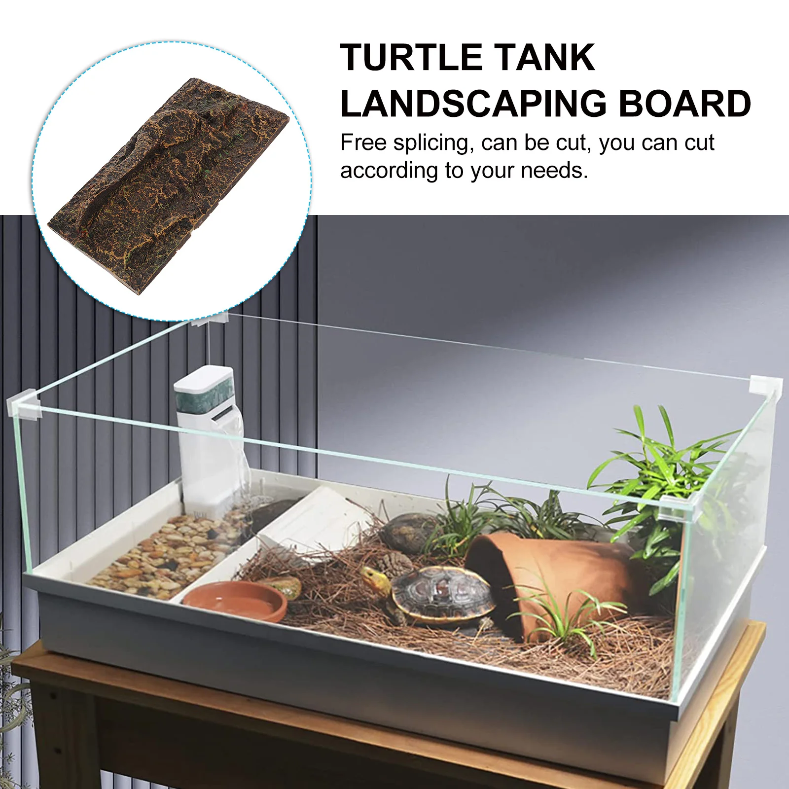 High Grade 3D Background Board Free Splicing Aquarium Background Board Tortoise Tank Decorative Emulation Resin Wall