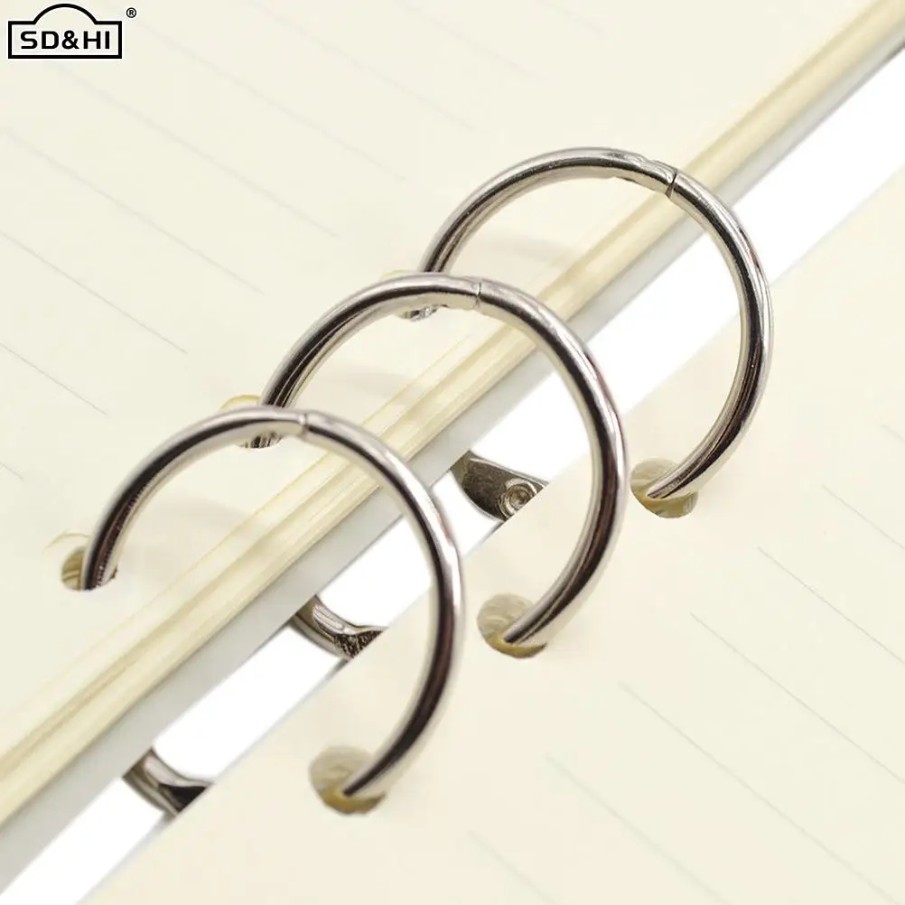 

10 шт., серебристые раздельные металлические кольца для планера 19/25/32/38/50 мм