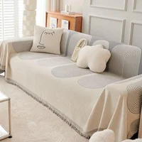 Customizable Sofa Throw Blankets Outdoor Camping Picnic Large Blanket Leisure Relax Beach Towel white Travel Rug Tassels Linen 1