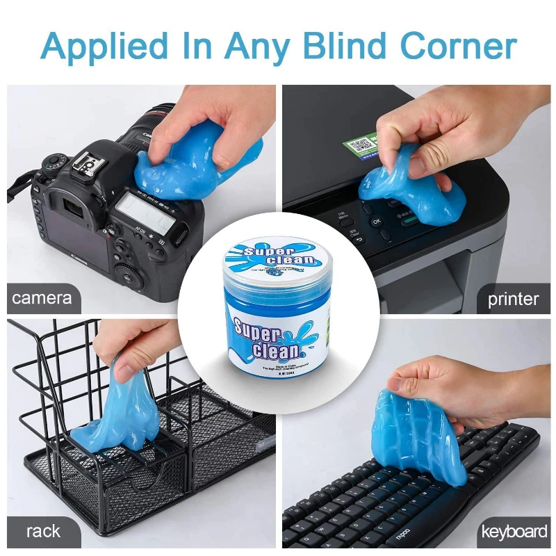 1/2/3pcs Multi-function Car Cleaning Soft Rubber Vehicle Interior Dust Remover Black Technology Dust Absorption and Dusting Gel