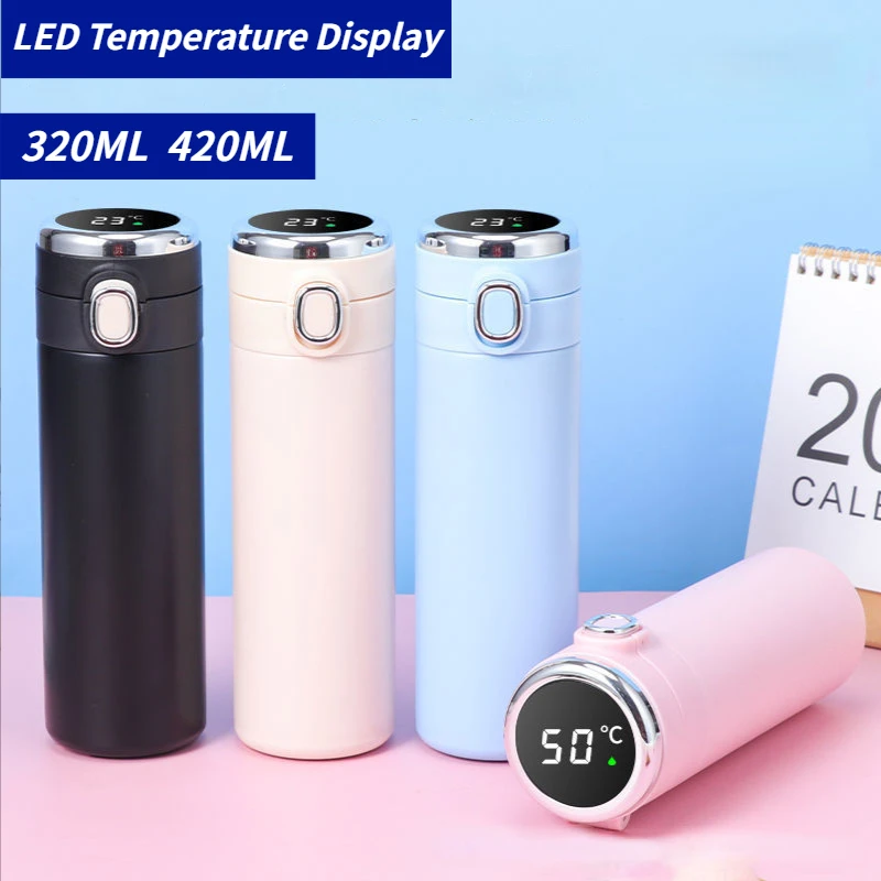320ml 420ml Stainless Steel Thermos Bottle Smart Temperature Display