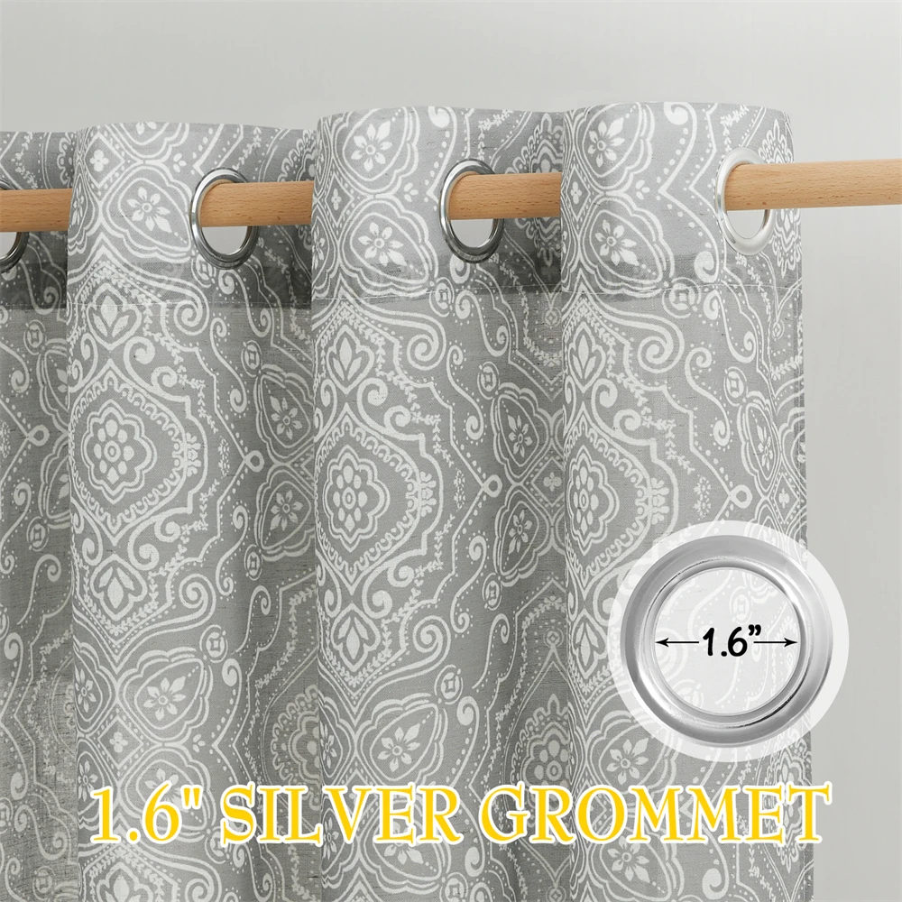 NICETOWN 1PC White Leaves Sheer Curtains Curtain for Living Room Kids Bedroom Decor Tulle Curtains