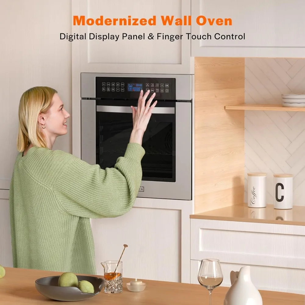 24" Electric Convection Single Wall Oven 10 Cooking Functions 360&deg; with Sensitive Touch Control