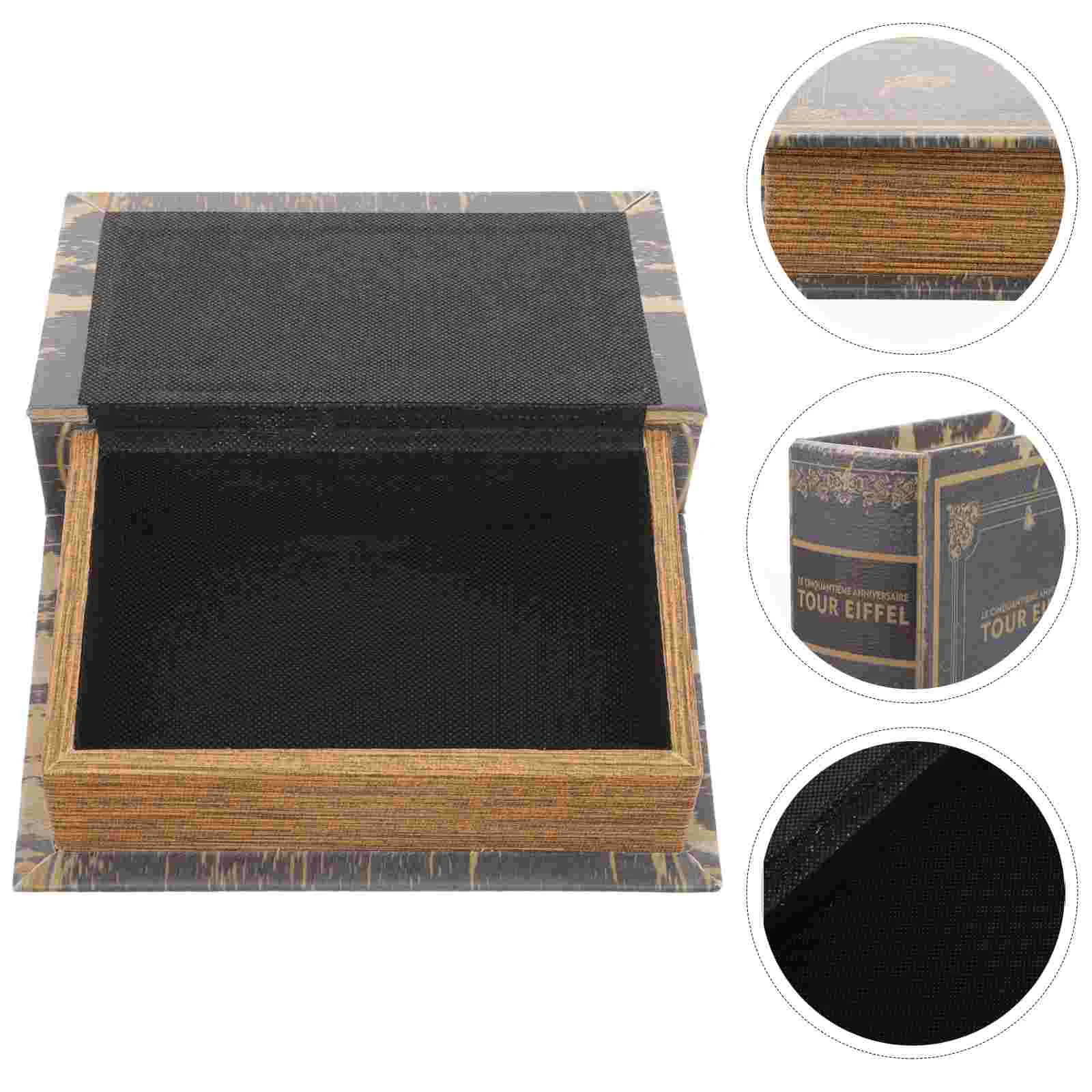 

Decor Vintage Book Prop Shaped Cord Organizer Model Trinkets Home Ornament Bookshelf Office