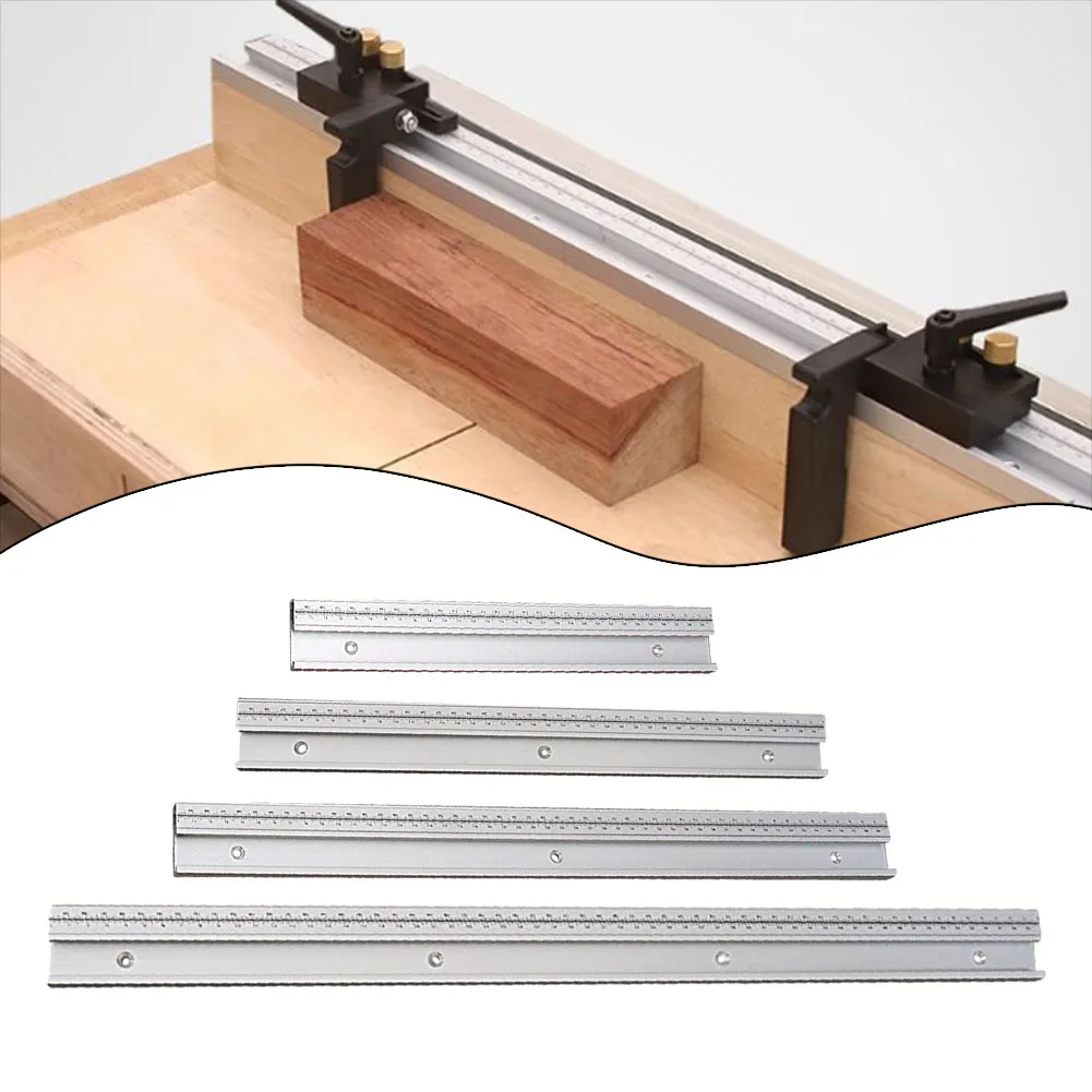 T-Track With Scale For Woodworking Double Cut Profile Universal With Predrilled Mounting Holes Aluminum T-Slot-Router Track