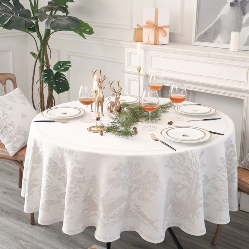 

Скатерть круглая, Круглая Большая Скатерть в нордическом стиле, утолщенная Роскошная круглая скатерть в европейском стиле для дома, 2024