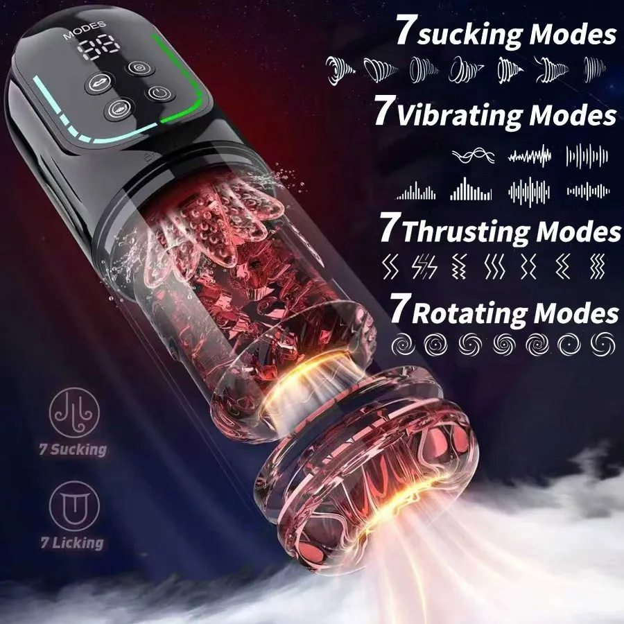 Automatic Thrusting Rotating Male Masturbator For Men Waterproof_voghion.com