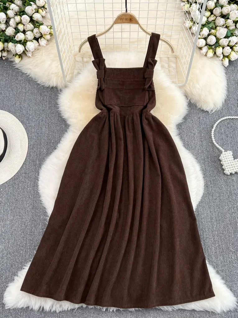 Foamlina Casual Women Corduroy Dress New Spring Autumn