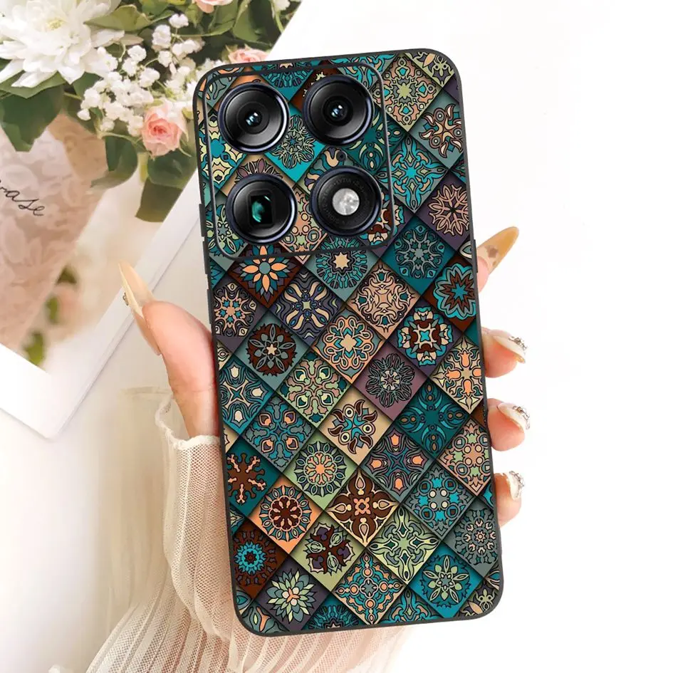 Floral Marble Soft Silicone Protective Case