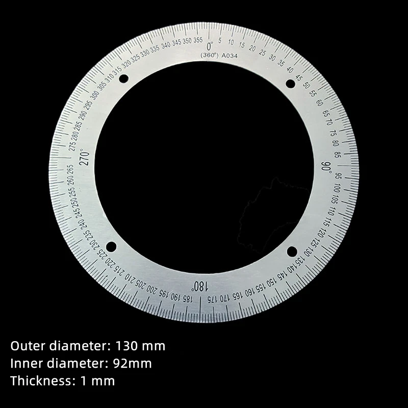 Outer Diameter 130mm Dial Scale Identification Dial Degree Graduated Circle Disk For Machine Tool Measurement Tools 130x92x1mm