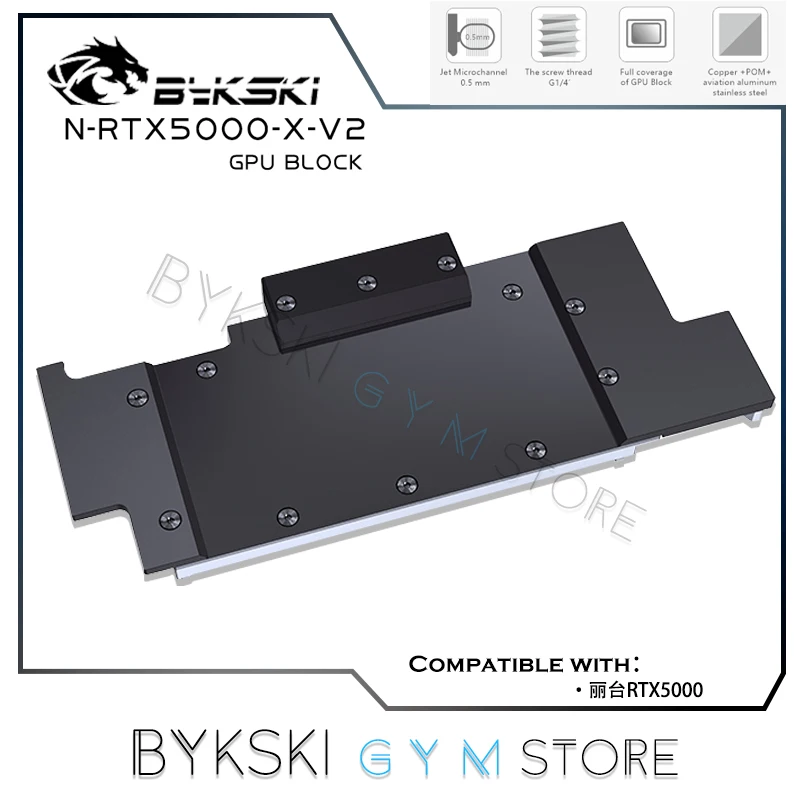 Bykski Nvidia Rtx5000 Watercooler Full Metal Leadtek Rtx 5000 Gpu Block High Performace N-Rtx5000-X-V2