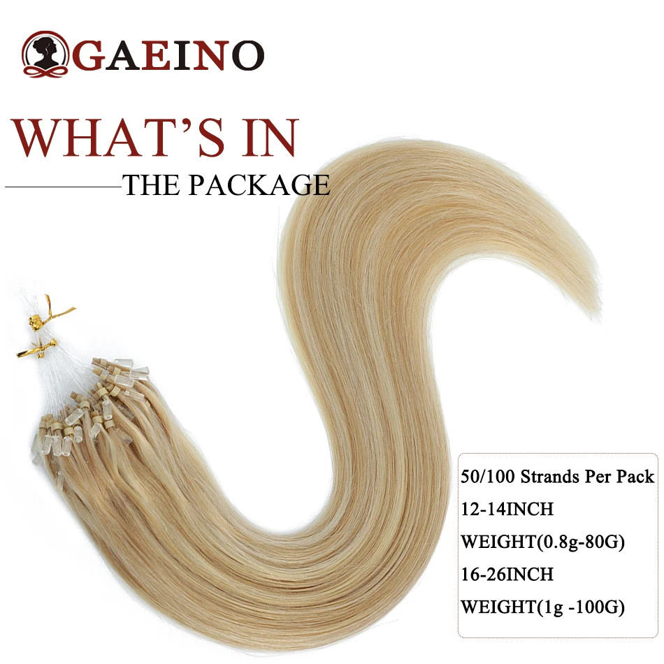 Micro Loop Hair Extensions Human Hair Straight Highlight Ombre Blonde Micro Ring Loop Extension Human 1G/Pc 12-26Inch
