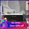 30" Bathroom Vanity with Sink, Floating Vanity Sink Cabinet Wall Mount,Soft-Close Function 2 Large Drawers,Grooved Stripe Design 1