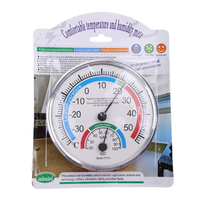 Mini Indoor Thermometer Hygrometer Analog 2 in 1 Temperature Humidity  Monitor