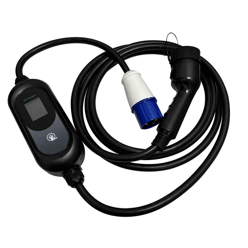 Caricabatterie Per Veicoli Elettrici 32A 5M Type2 Caricatore Portatile Ev Display Schermo Più Grande Caricatore Per Auto Wallbox