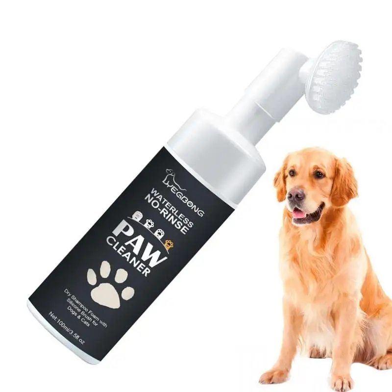 

Pet Foot Cleaner Foam Dog Feet Cleaner Rinse-free Puppy Paw Cleaner Foam For Cute Cats With Foot Cleaning Silicone Brush