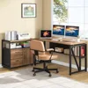 Desk with Drawer, 55" Long Computer Desk with Storage Rack and Mobile Document Cabinet, Home Office Furniture Set Executive Desk 1