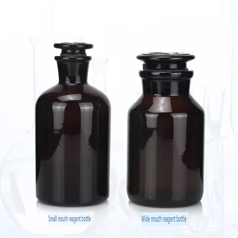 Lab Brown Reagent Bottle Amber Bottle Lead-free High Borosilicate glass with ground-in glass stopper