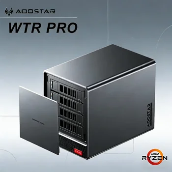 AOOSTAR WTR Pro NAS Mini PC AMD R7 5825U 2*DDR4 3200MHz Support 4×2.5/3.5" HDD 2×M.2 NVMe 2280 2.5G LAN WiFi6 Desktop Computer