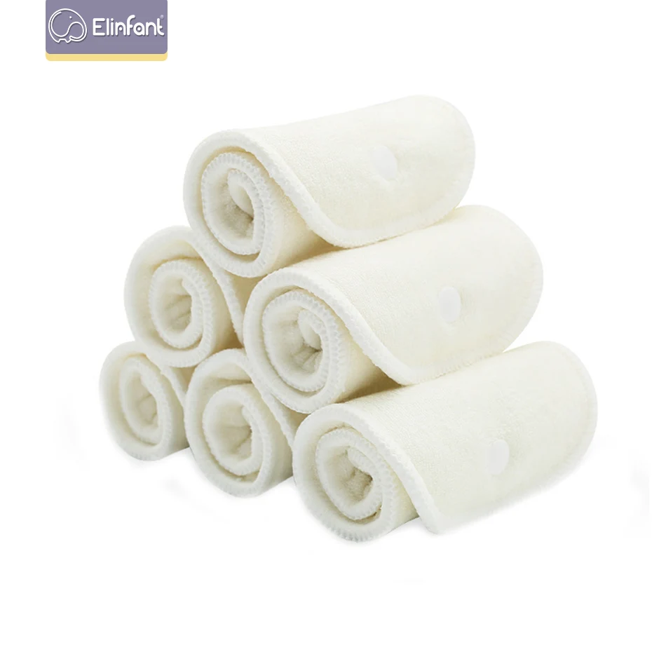 Elinfant 10pcs Newborn Diaper Insert 2 Layers Bamboo Terry With 2 Layers Microfiber For Newborn Size Cloth Diaper