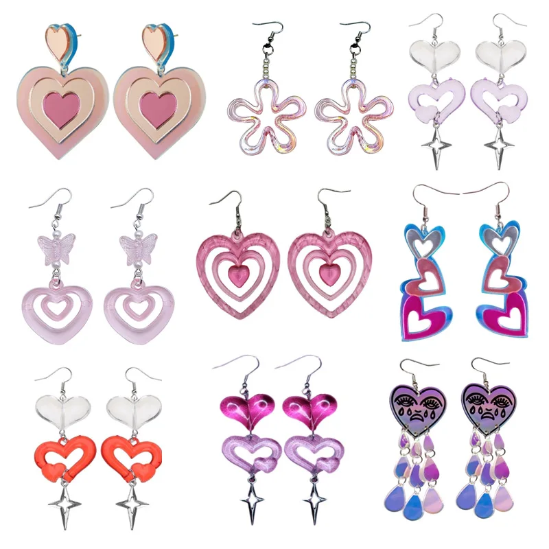 Love-Heart-Dangle-Earrings-Hollow-Out-Acrylic-Double-Heart-Earrings ...