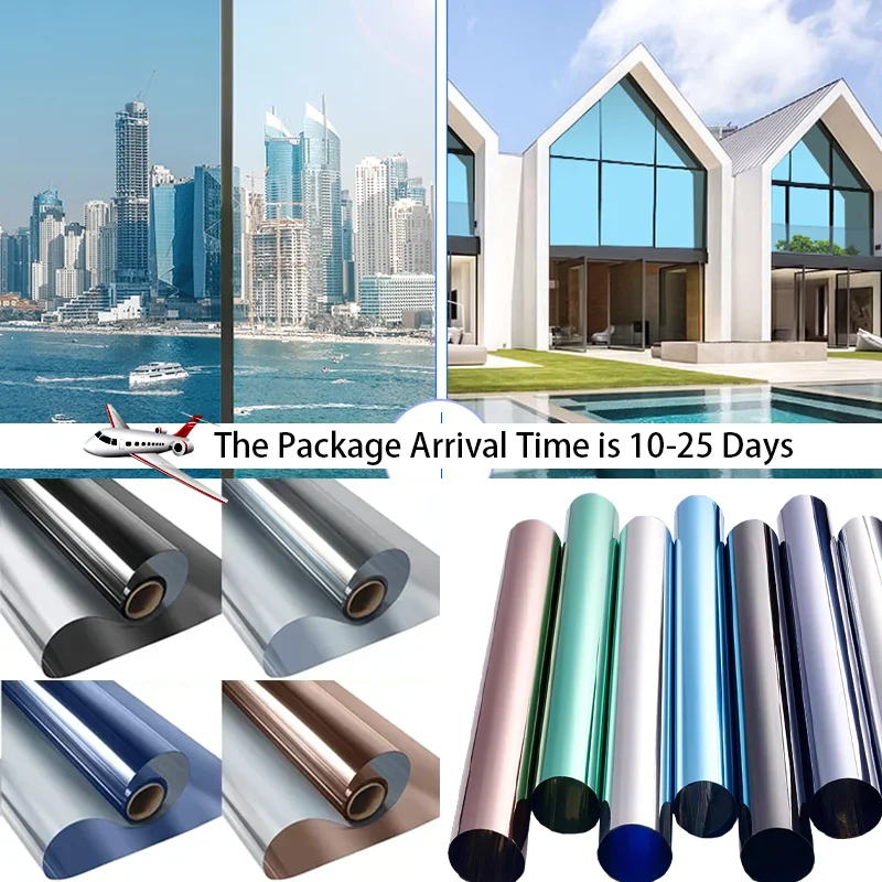 

House Anti Look Window Privacy Film Adhesive Vinyl Mirror Foil One Way Car Glass Screen Stickers Rolls Anti UV Protection Tools