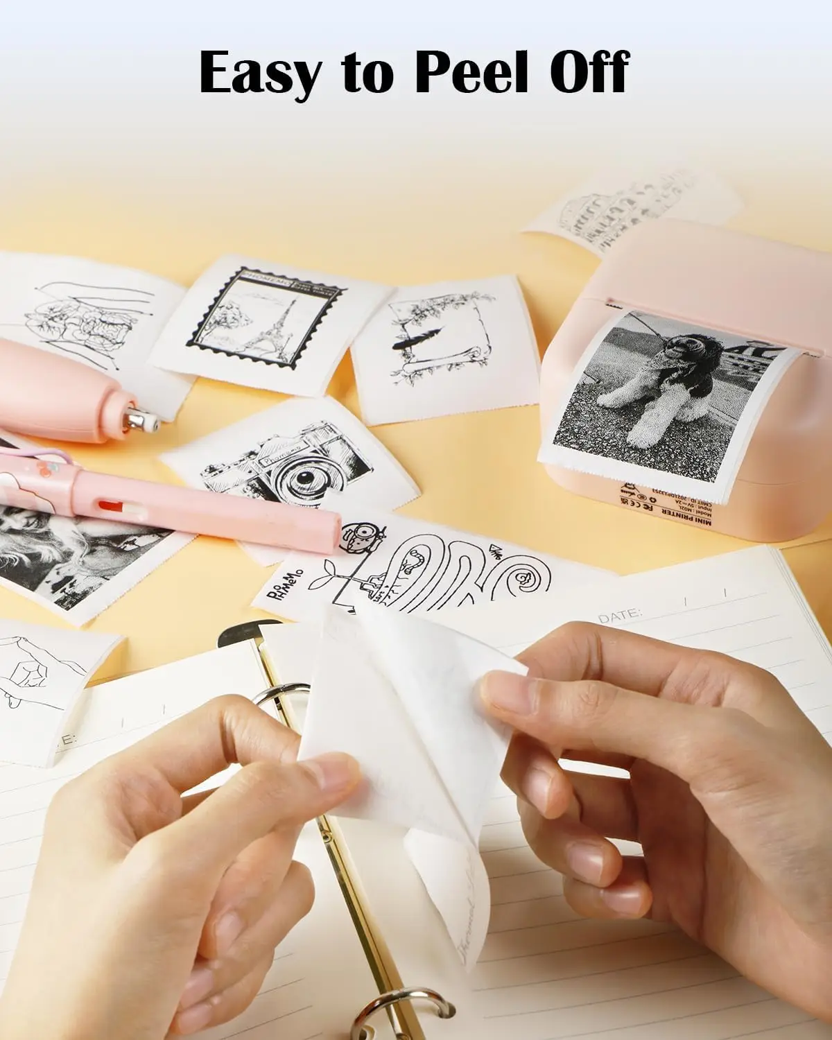 Thermal Printer Paper Roll Color/White Sticker Paper Compatible With Phomemo M02X M02L T02 Paper,(2in*11.5ft/Roll）53mm Width