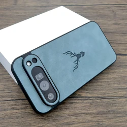 Vintage Leather Phone Case - Elegant Retro Design Cover for Google Pixel 7 (Light Blue)