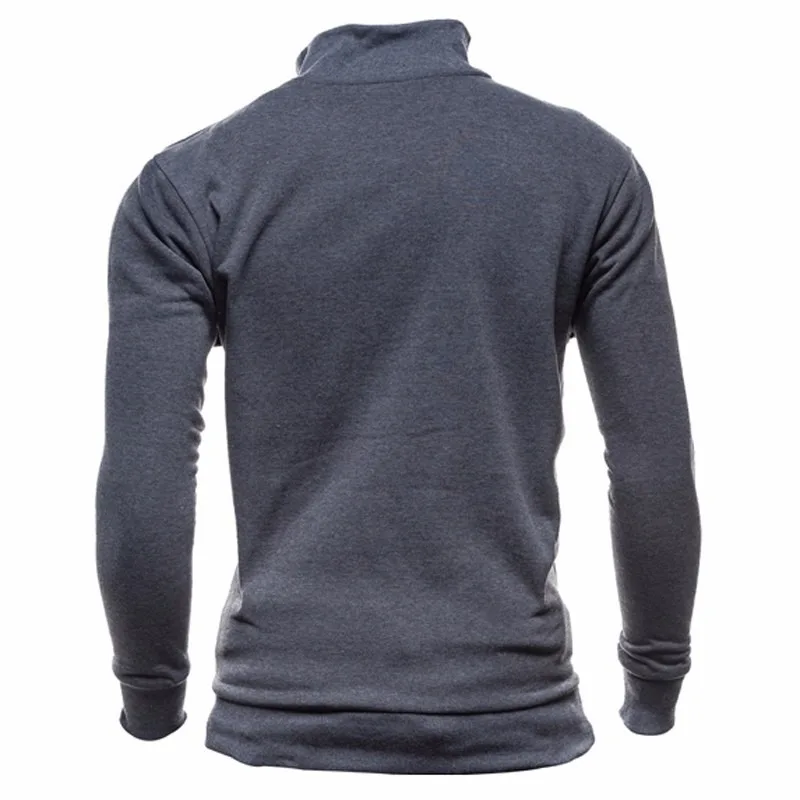 2024 Autumn Winter Solid Color Fashion Stand Collar Sweatshirts Men High Street Casual Loose Zipper Pockets All-match Cardigan
