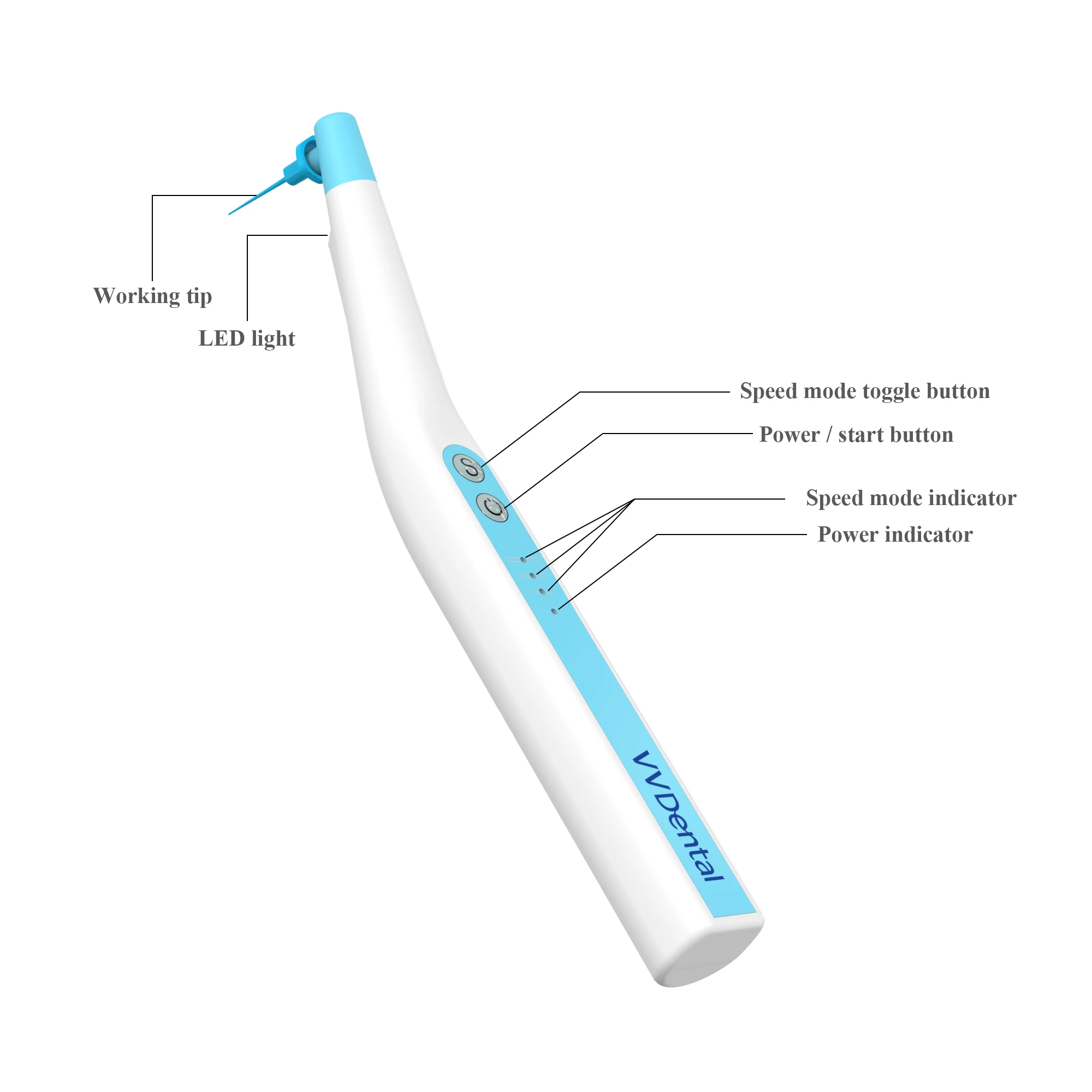 Electric Motor Dental Endoactivator With 60 Tips Sonic Irrigator With LED Light for Root Canal Endodontic Activator Motor VVDental Endomotor