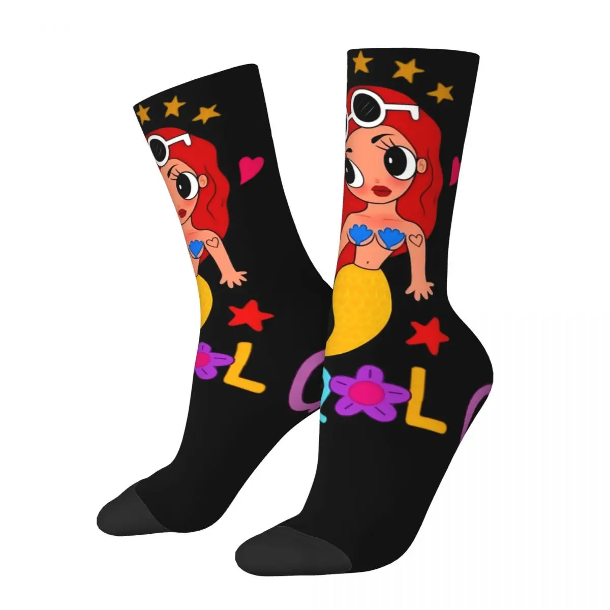 

Crazy Design Karol G Mermaid Theme Design Basketball Crew Socks All Seasons Bichota Season Super Soft Long Socks Breathable
