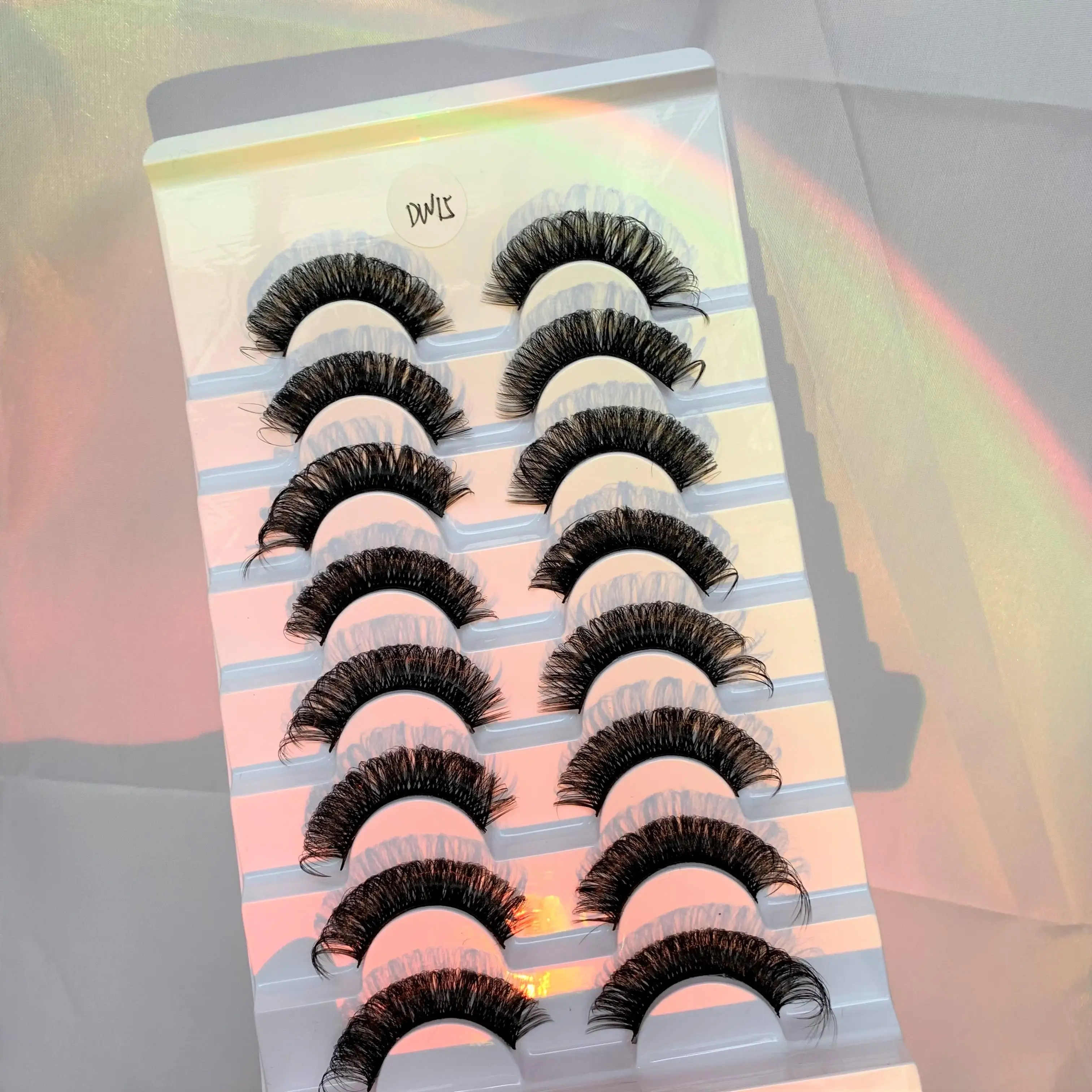 

New 8 Pairs Lashes D Curl 10-16mm Russian Lashes 3D Mink Eyelashes Reusable Fluffy Russian Strip Lashes eyelashes extensions