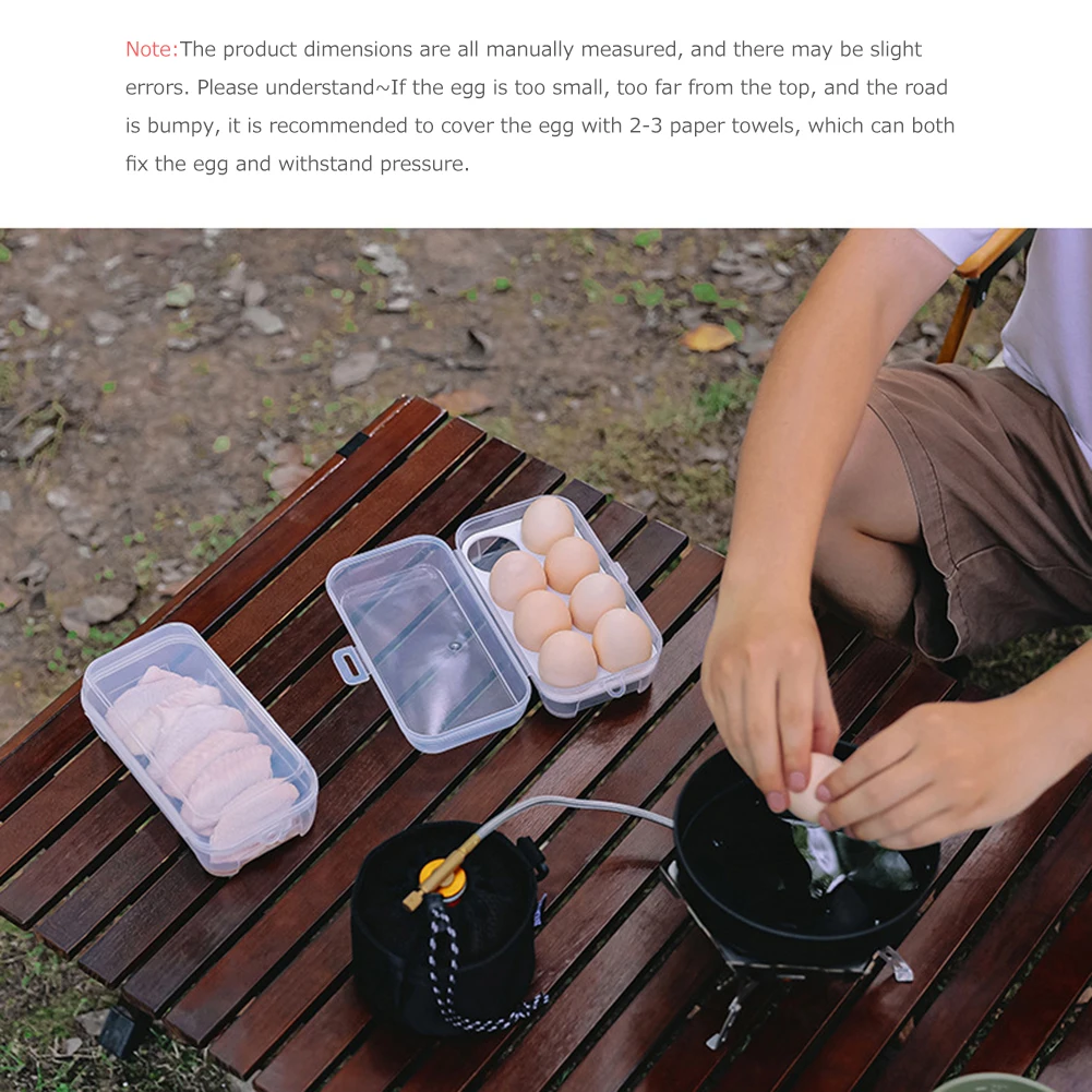 Scatola portauova portatile Contenitore da cucina trasparente Custodia organizer per picnic da campeggio all'aperto Portauova 3/4/8 griglie 5