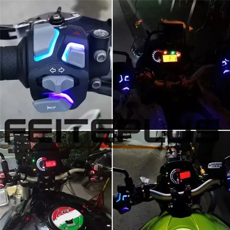 고객이 선호하는 다기능 7/8인치 22mm 오토바이 핸들바 스위치 (헤드라이트 및 시그널용 LED 포함)