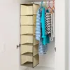 1PCS washable folding clothing storage box set Bamboo piece wardrobe storage bag Multi-functional hanging storage bag 2