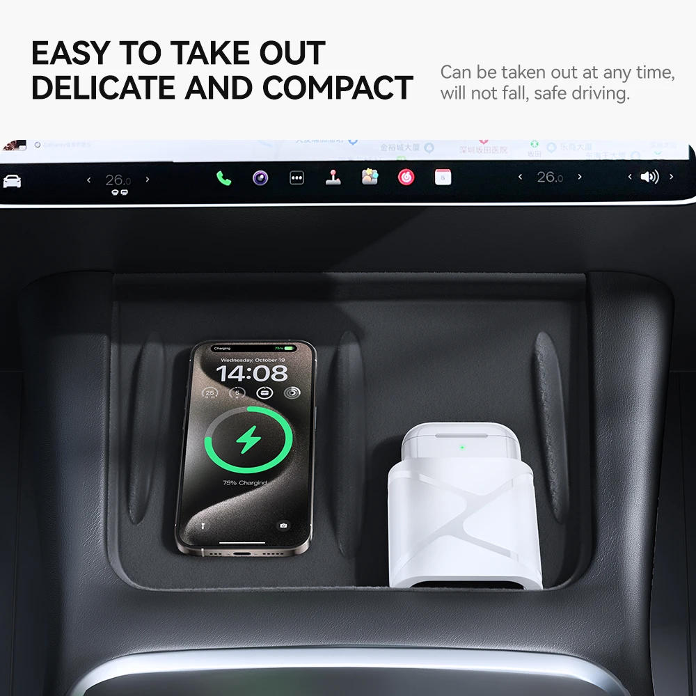YZ Wireless Charging Protective Pad For Tesla Model 3/Y-Material Upgrade Wireless Headset Limit Protective Accessories wireless charging pad