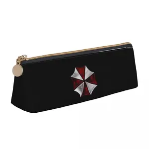 Aesthetic Pencil Case R-Resident-Game-E-Evil Pencil Box Simple Classic School Pencil Cases Students PU Leather School Stationery