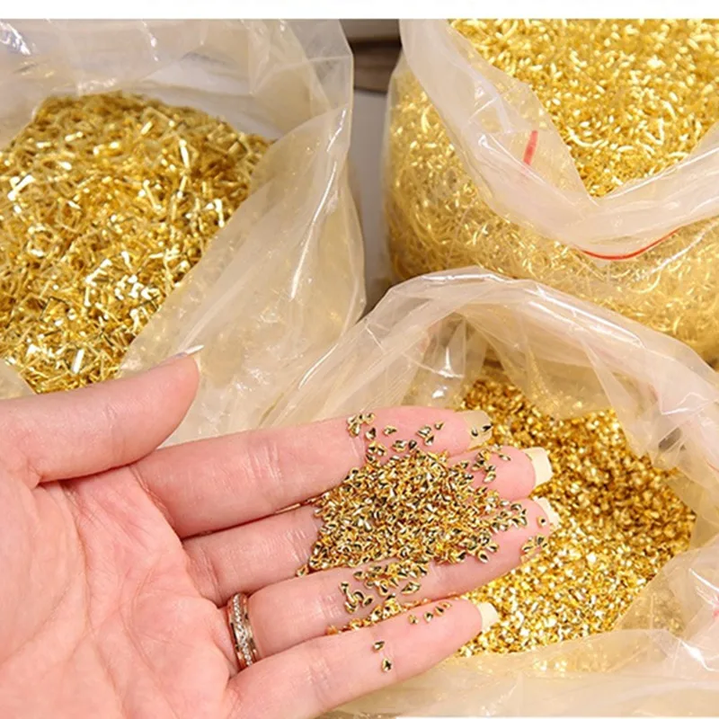 

1000Pcs Gold Hollow Series Nail Art Charms Geometric Moon Circle Metal Rod Nail Alloy Decorations 3D Manicure Design Accessories