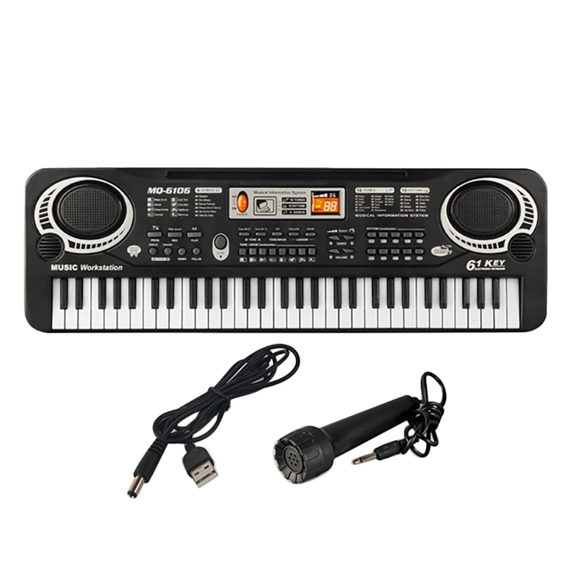 

Kids Music Piano Keyboard 61 Keys Piano Keyboard Toys With Microphone Piano Toy Gift For Beginners Boys Girls Ages 3-12