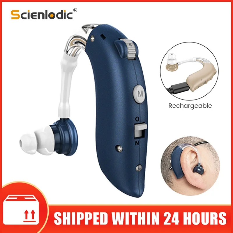 Mini Rechargeable Hearing Aid Digital BTE Hearing Aids Adjustable Tone