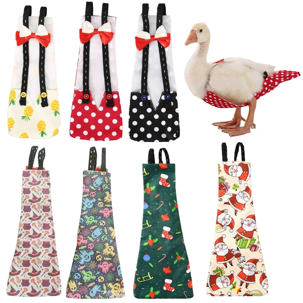 

Chicken Duck Diaper Pet Clothes, Goose, Reusable Poultry Costume Diapers with Bowknot, Creative Pet Accessory