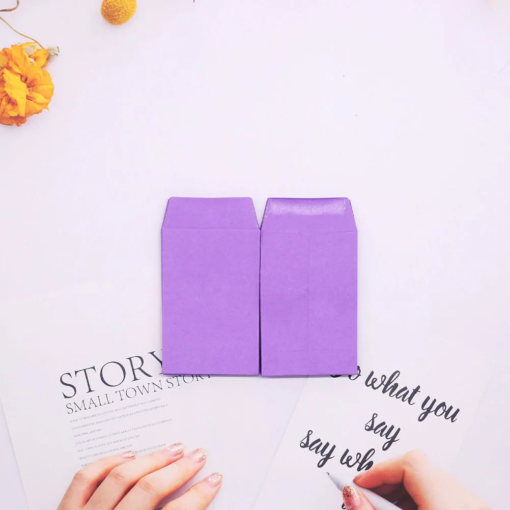 50pcs 50- Color Envelope Membership Card Storage Cash Storage Cards Packing Envelope Bag Creative Blank Small