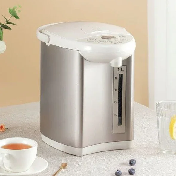 Midea 대용량 304 스테인리스 스틸 물 끓이는 전자동 가정용 전기 주전자, 온도 조절 주전자, 5L