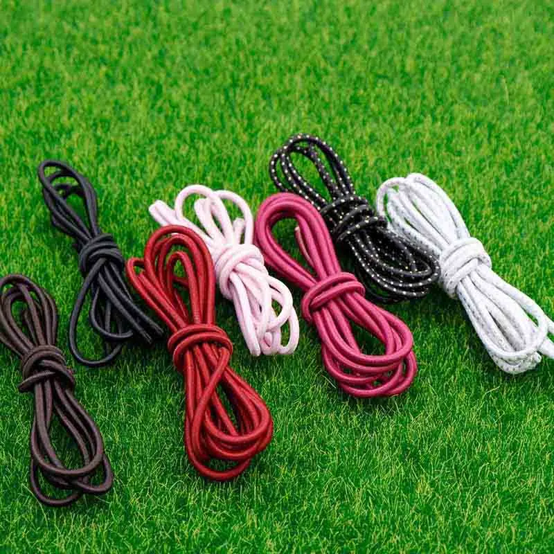 NO TIE 3mm Round ELASTIC SHOELACES Adjustable + End CAP + Tool ~Sport  Sneakers~